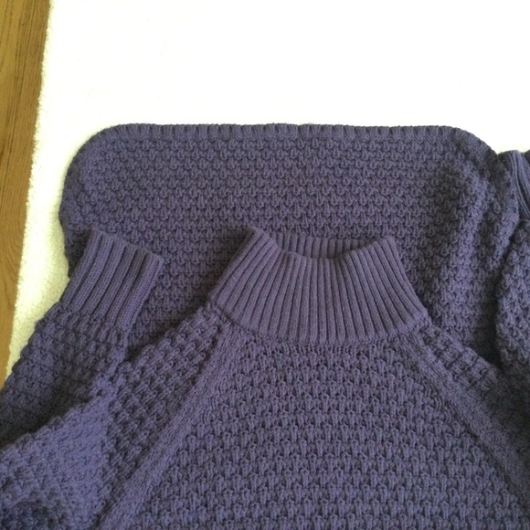 Gap Mockneck Chunky Long Tunic Sweater Purple/Blue - Sz Medium - Picture 3 of 16